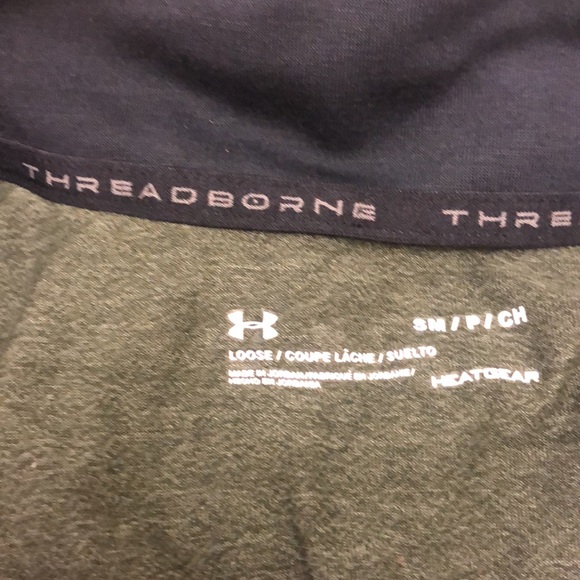 Under Armour Men's Threadborne 1/2 Zip Green Black Light Weight Pull over - Picture 4 of 12